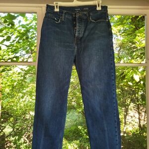 Old Navy Women's Dark Blue Extra High-Rise Sky High Straight Jeans Size 8